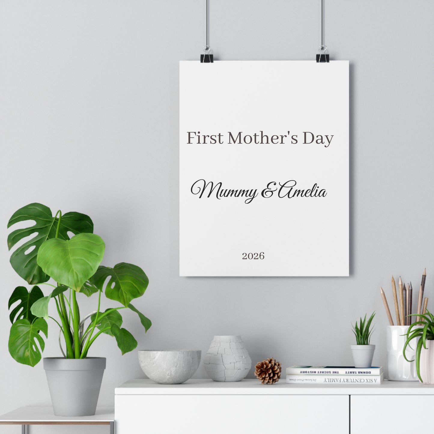 First Mother’s Day Personalised Print – Gift for New Mum | Minimal Keepsake Poster UK