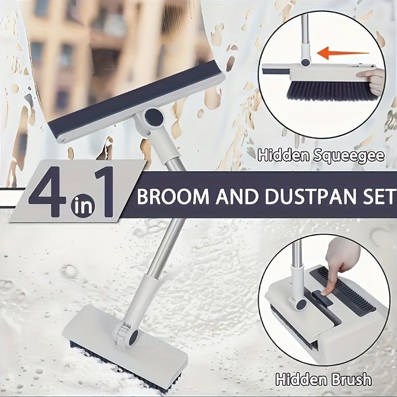 4-in-1 Adjustable Broom & Dustpan Cleaning Set (UK Stock)