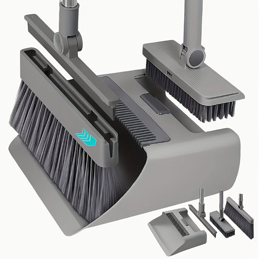 4-in-1 Adjustable Broom & Dustpan Cleaning Set (UK Stock)