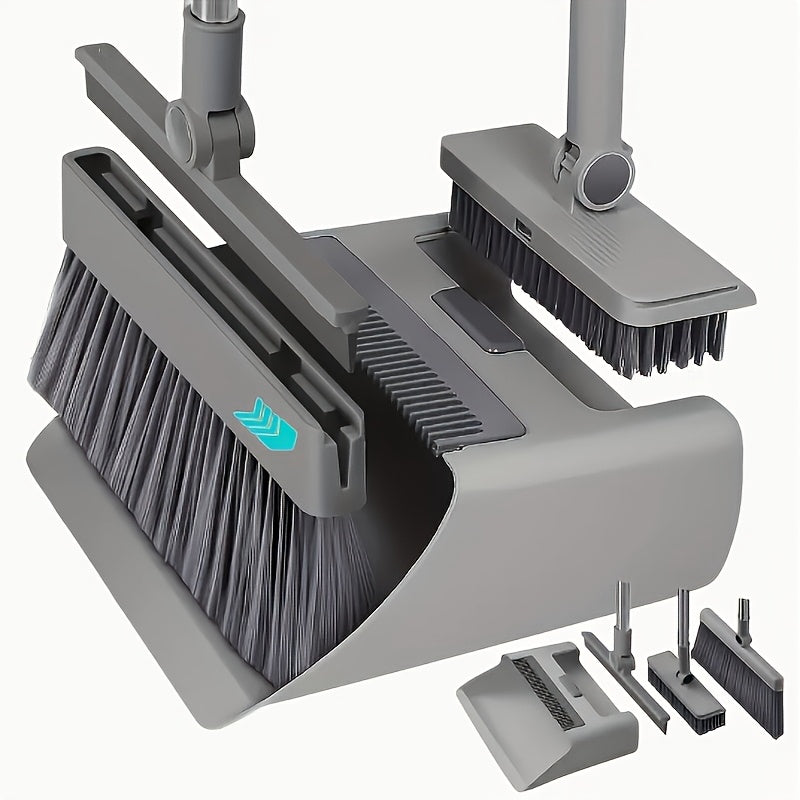 4-in-1 Adjustable Broom & Dustpan Cleaning Set (UK Stock)