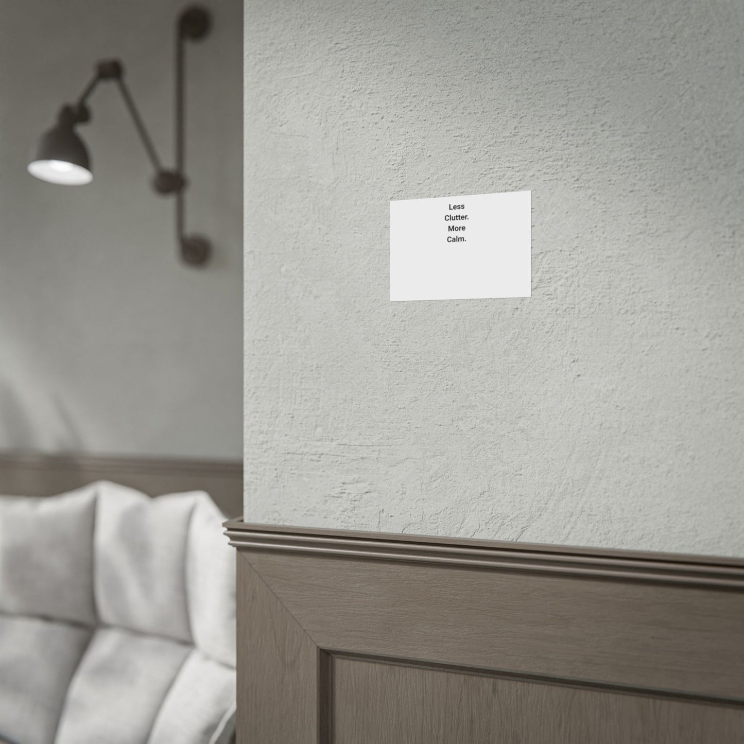 Rolled Poster – "Less Clutter. More Calm." Minimalist Wall Art for Home & Office