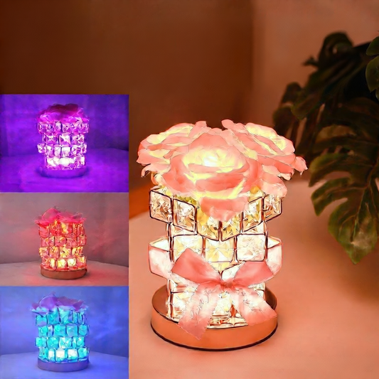 "Warm Crystal Night Light ? Rechargeable, Dimmable & RGB Color-Changing ? Touch Control Bedside Lamp for Home Decor & Gifts" ?