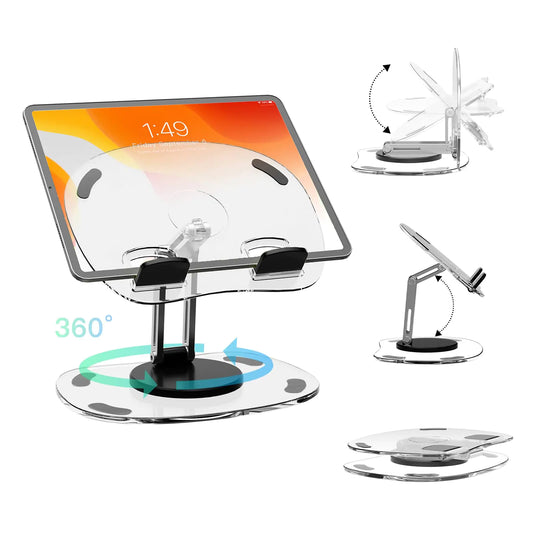 Generic Aluminium Alloy Foldable Rotation Laptop Stand & Phone Stand Holder Universal Colorful Holder for Notebook (black)